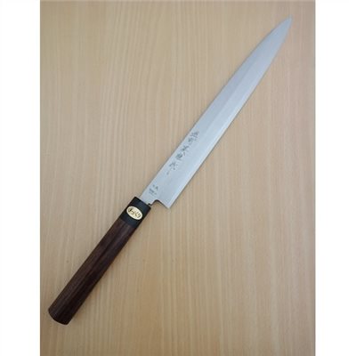 越前英雄 白紙二號 大馬士革紋 柳刃  300mm   紫檀柄