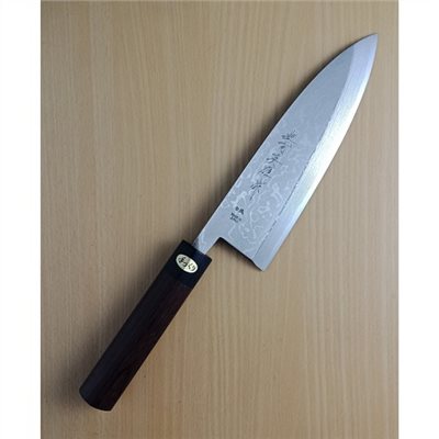 越前英雄 白紙二號 大馬士革紋 出刃  210mm   紫檀柄